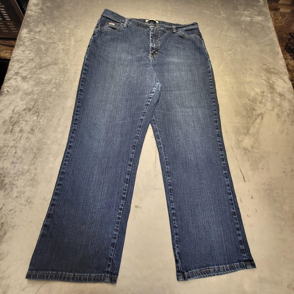 Lee Jeans Womens 16 Short Blue Straight Relaxed High Rise Stretch
